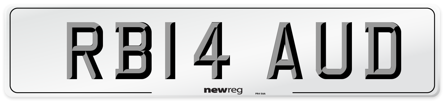 RB14 AUD Front Number Plate