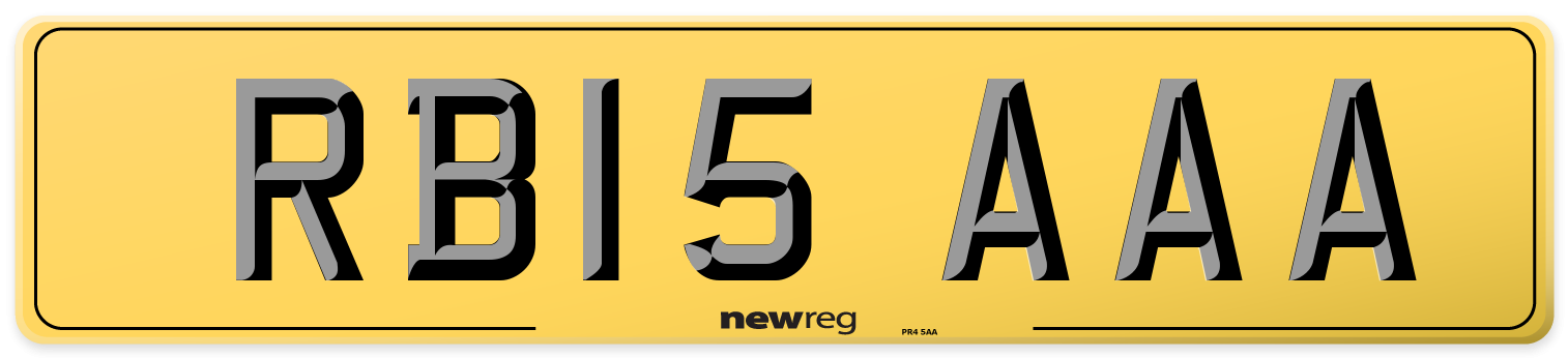 RB15 AAA Rear Number Plate