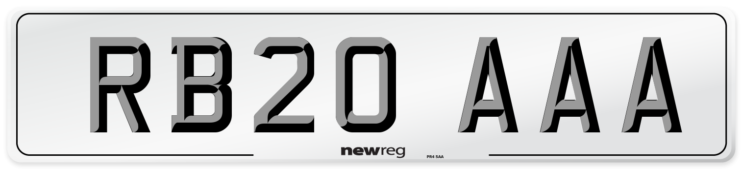 RB20 AAA Front Number Plate
