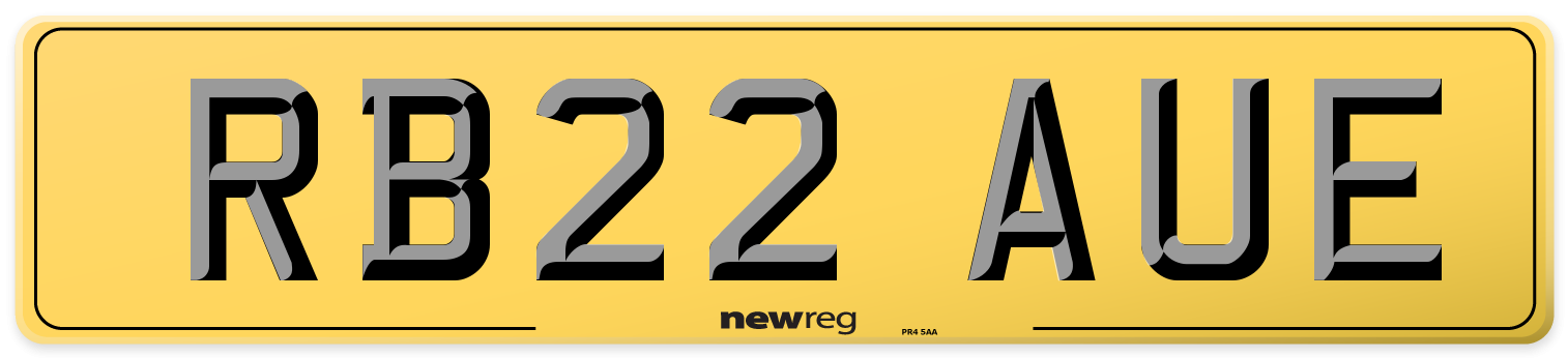 RB22 AUE Rear Number Plate