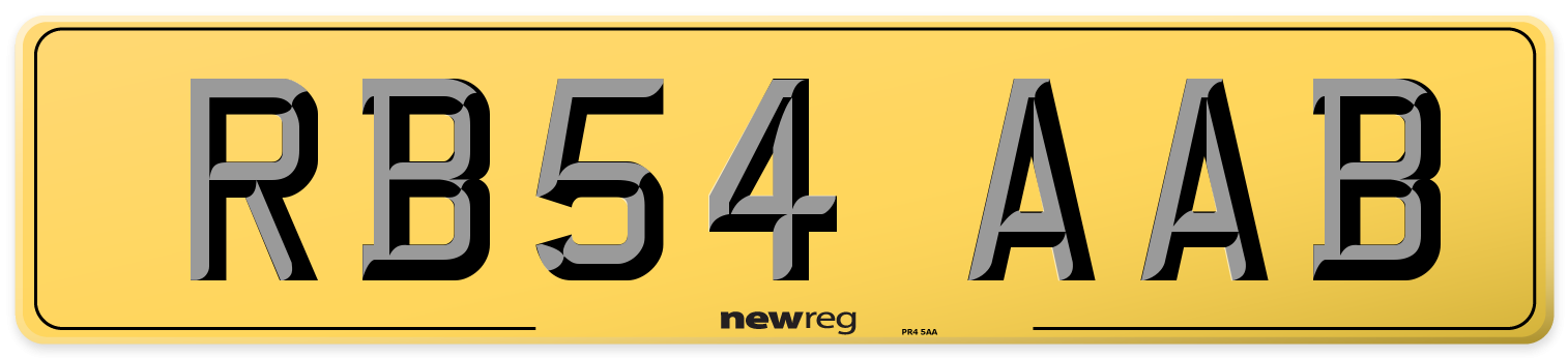RB54 AAB Rear Number Plate