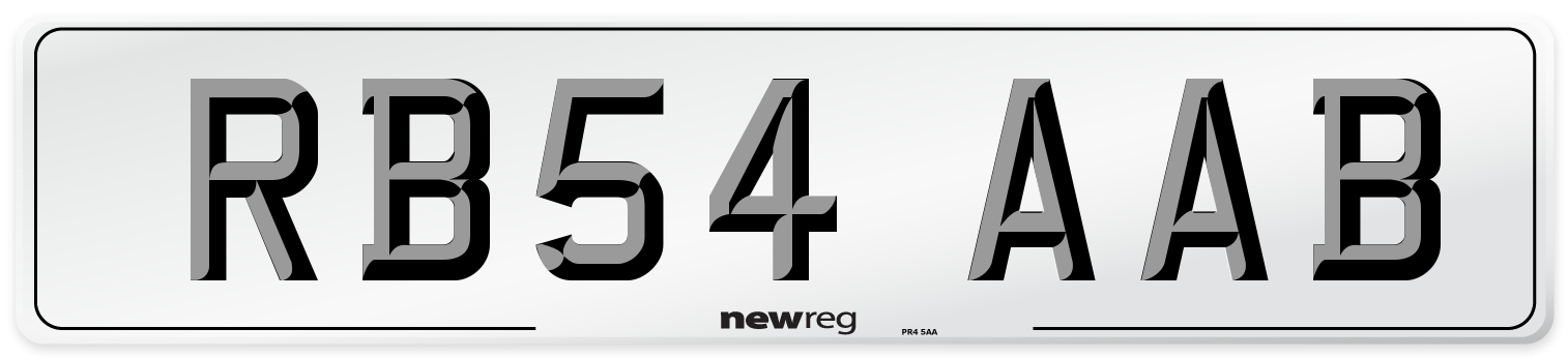 RB54 AAB Front Number Plate