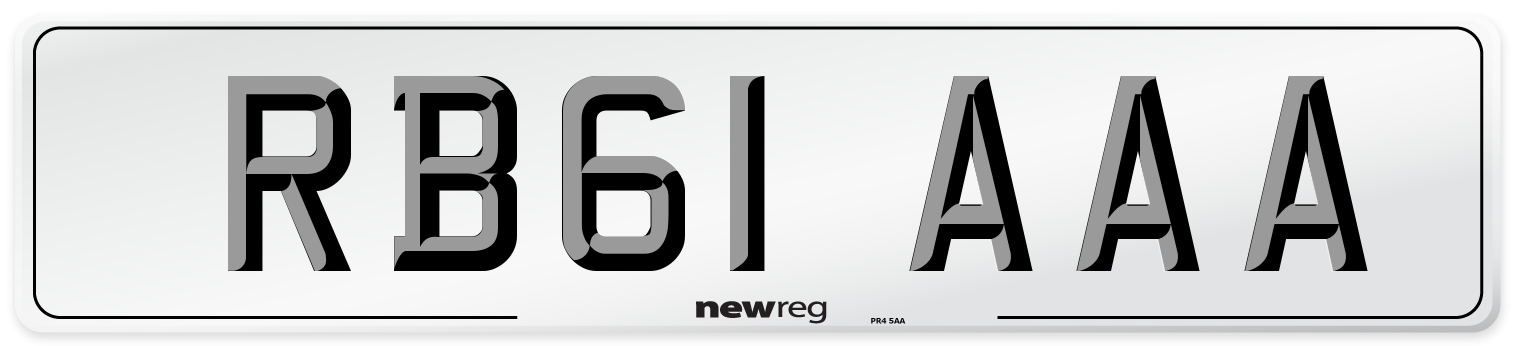 RB61 AAA Front Number Plate