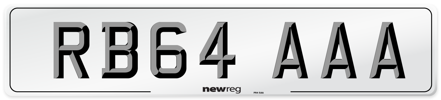 RB64 AAA Front Number Plate