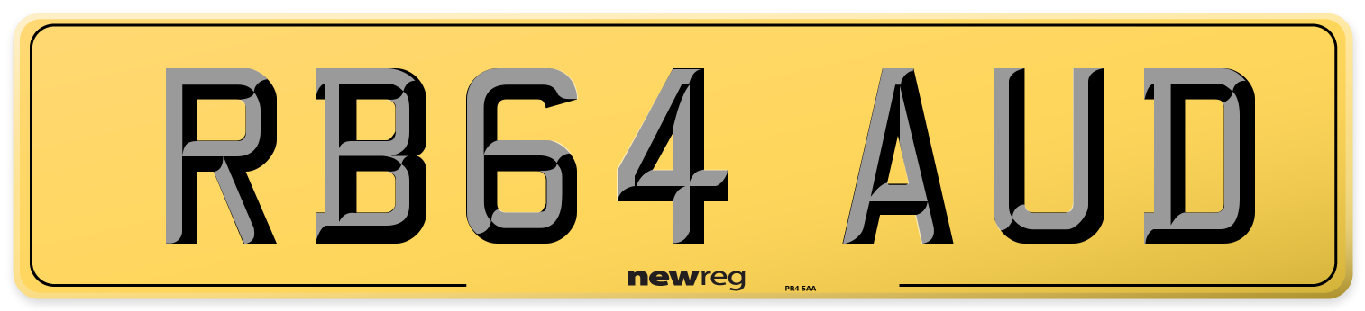 RB64 AUD Rear Number Plate