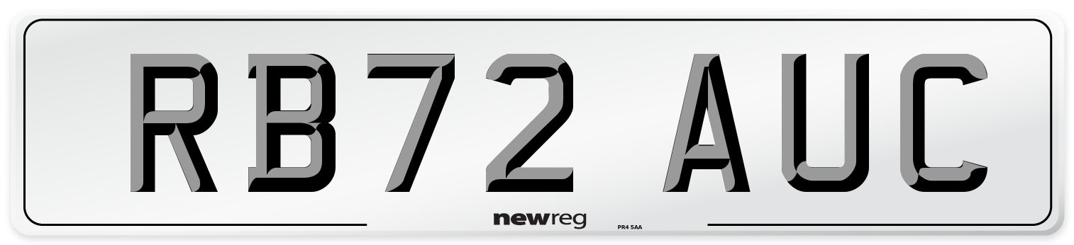 RB72 AUC Front Number Plate