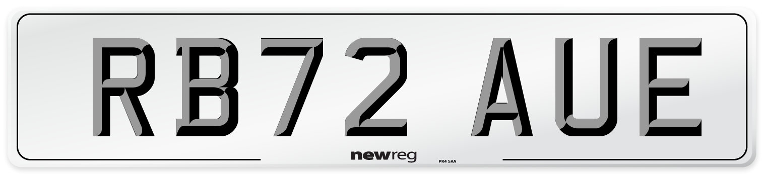 RB72 AUE Front Number Plate