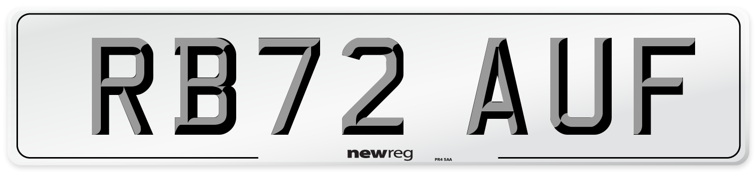 RB72 AUF Front Number Plate