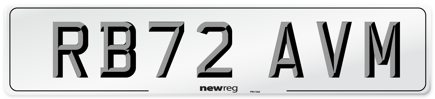RB72 AVM Front Number Plate