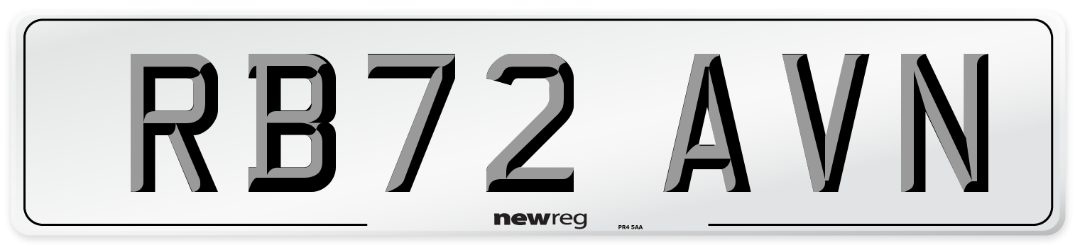 RB72 AVN Front Number Plate