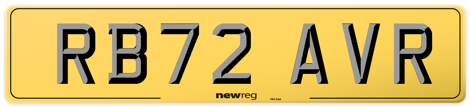 RB72 AVR Rear Number Plate