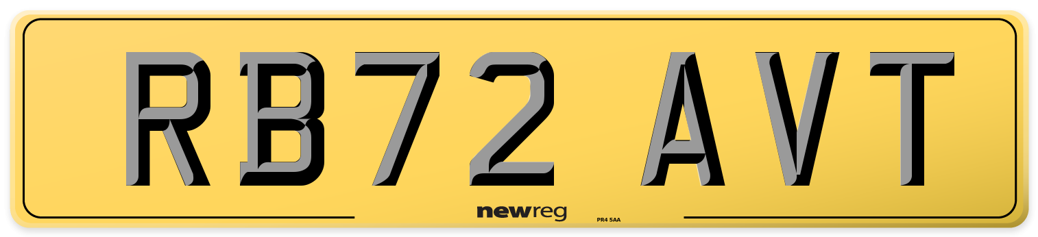 RB72 AVT Rear Number Plate