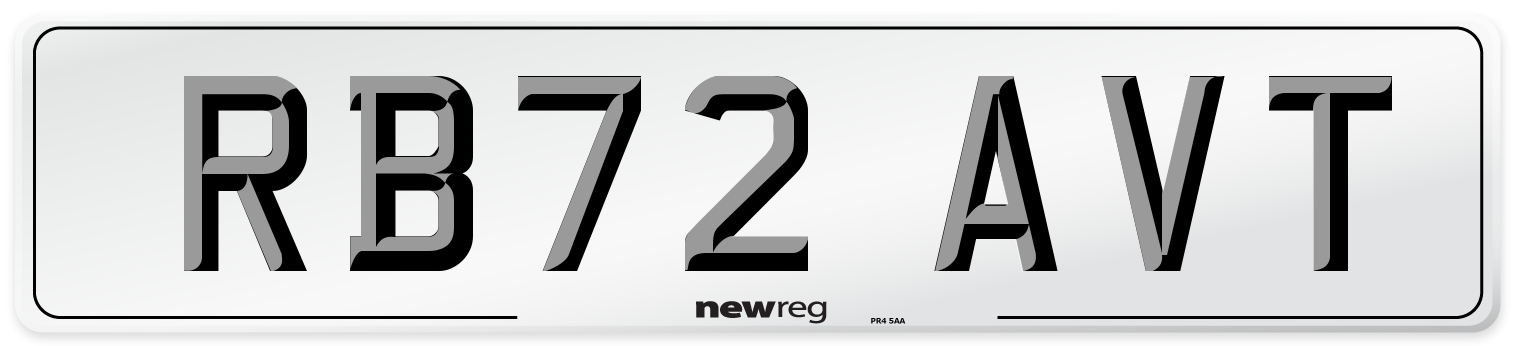 RB72 AVT Front Number Plate