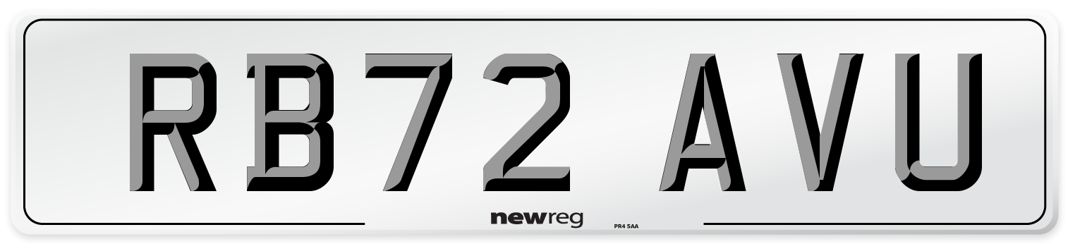 RB72 AVU Front Number Plate