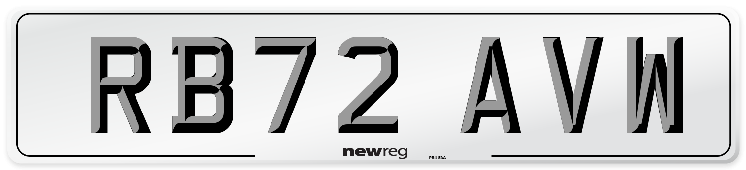 RB72 AVW Front Number Plate