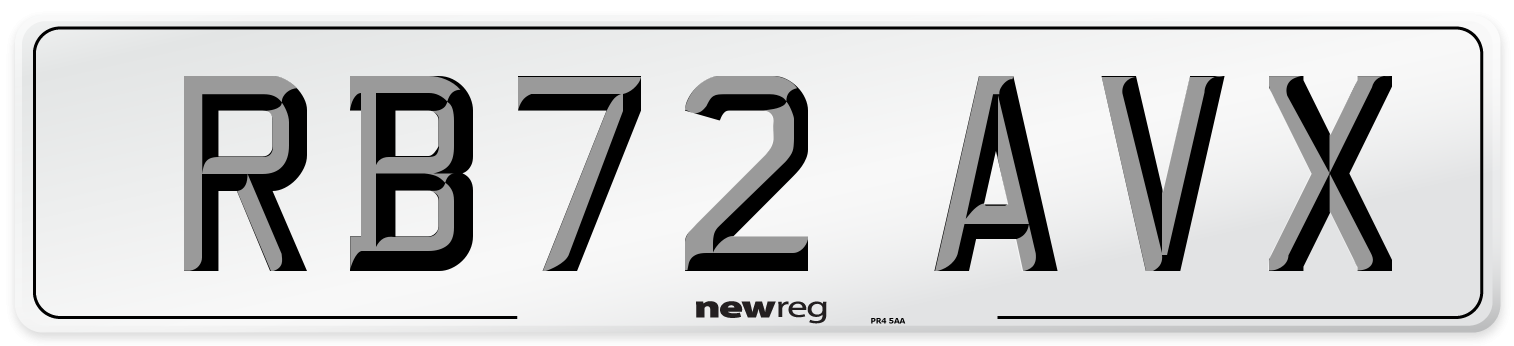 RB72 AVX Front Number Plate