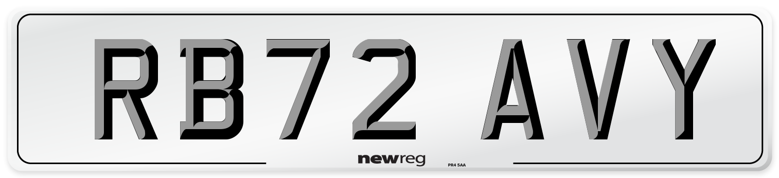 RB72 AVY Front Number Plate