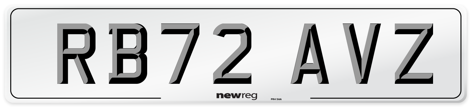 RB72 AVZ Front Number Plate