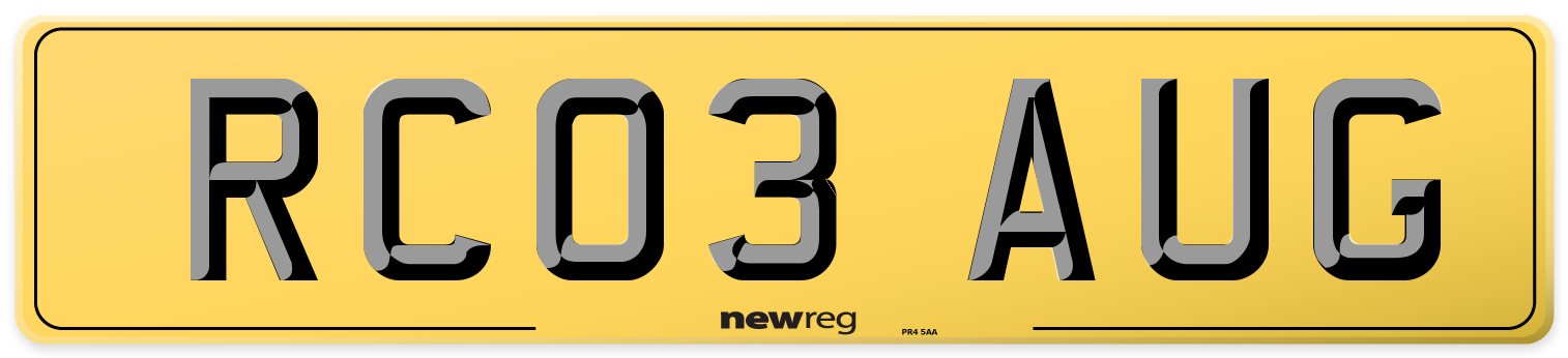 RC03 AUG Rear Number Plate