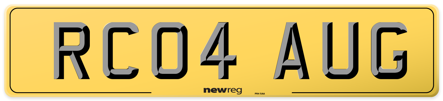 RC04 AUG Rear Number Plate