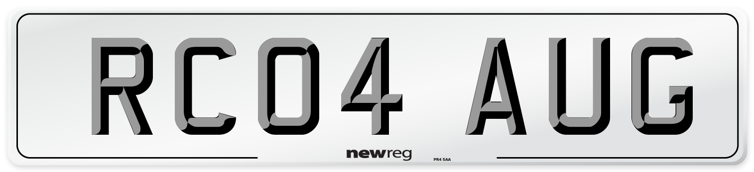 RC04 AUG Front Number Plate