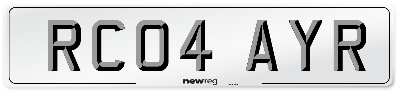 RC04 AYR Front Number Plate