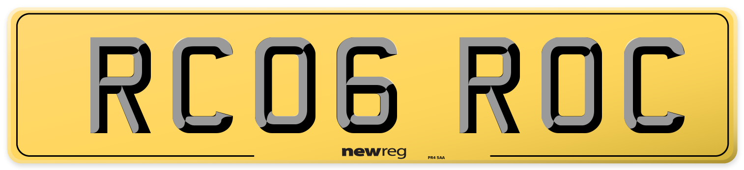 RC06 ROC Rear Number Plate