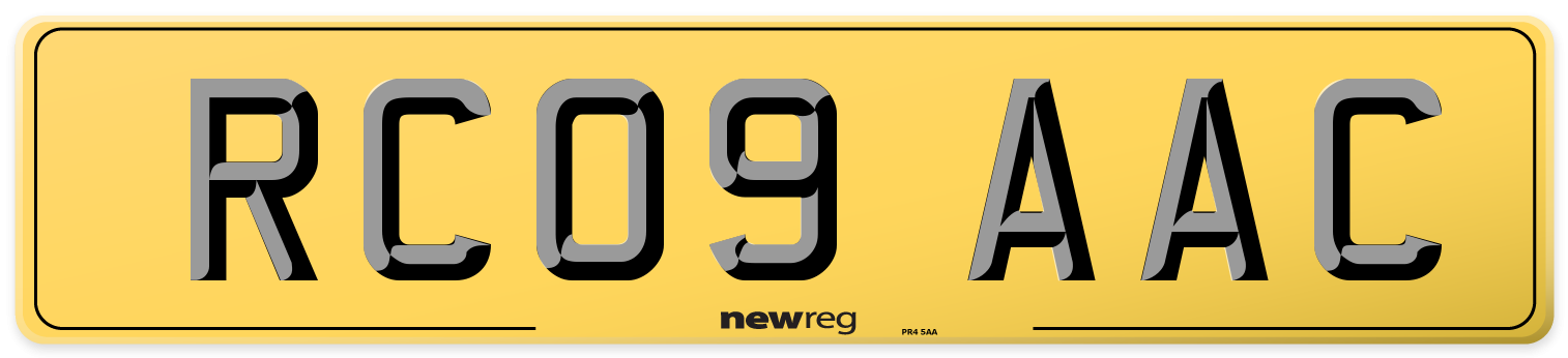 RC09 AAC Rear Number Plate