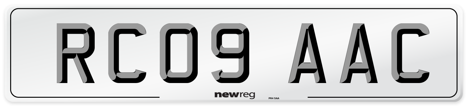 RC09 AAC Front Number Plate