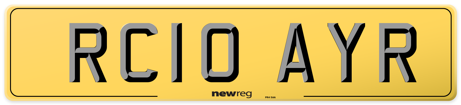 RC10 AYR Rear Number Plate