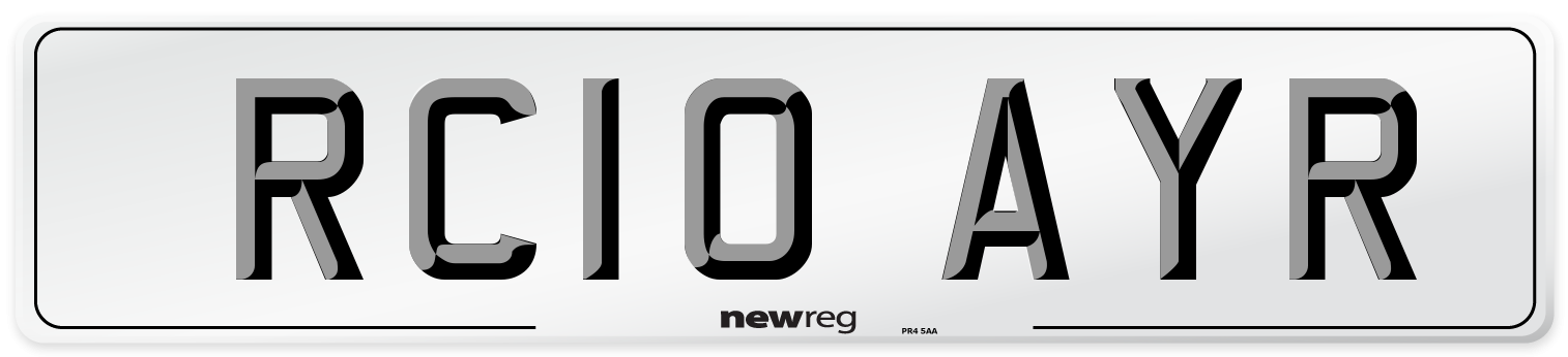 RC10 AYR Front Number Plate
