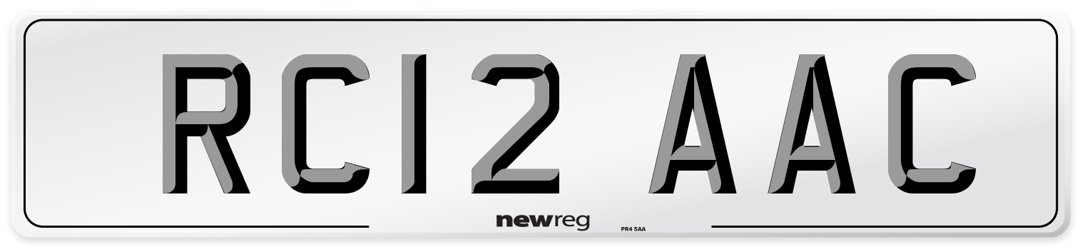 RC12 AAC Front Number Plate