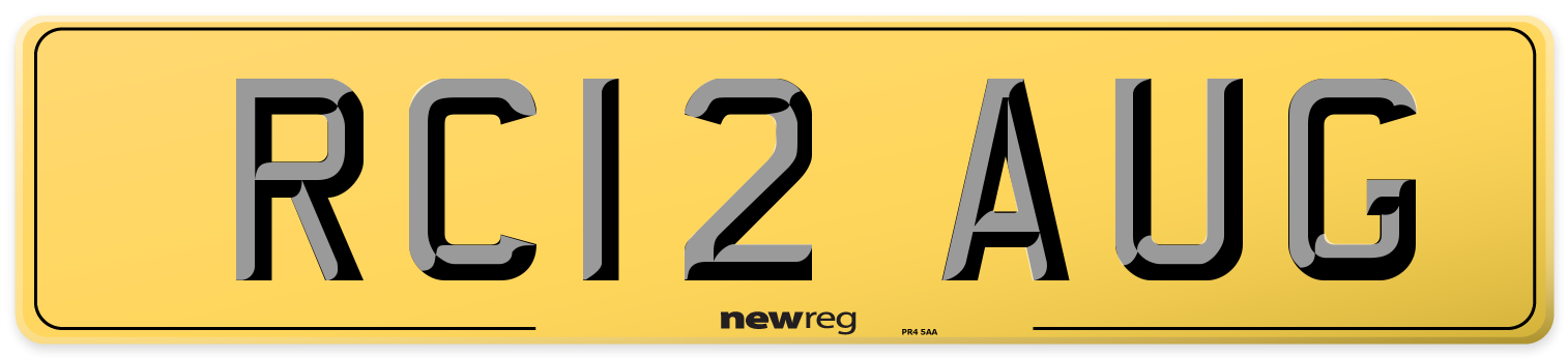 RC12 AUG Rear Number Plate