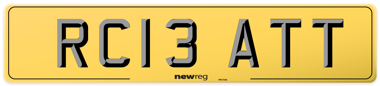 RC13 ATT Rear Number Plate