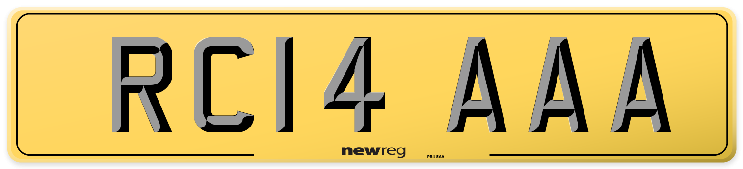 RC14 AAA Rear Number Plate
