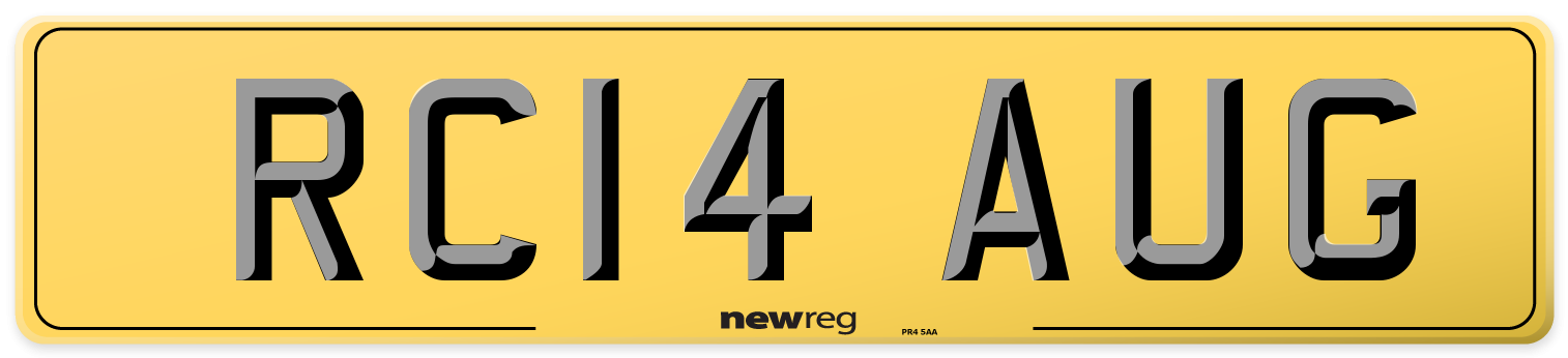 RC14 AUG Rear Number Plate