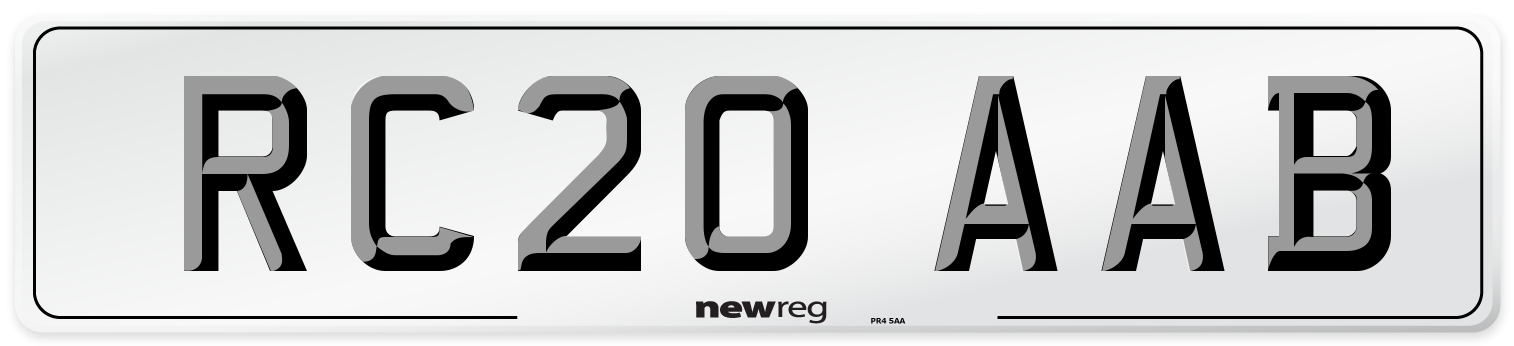 RC20 AAB Front Number Plate
