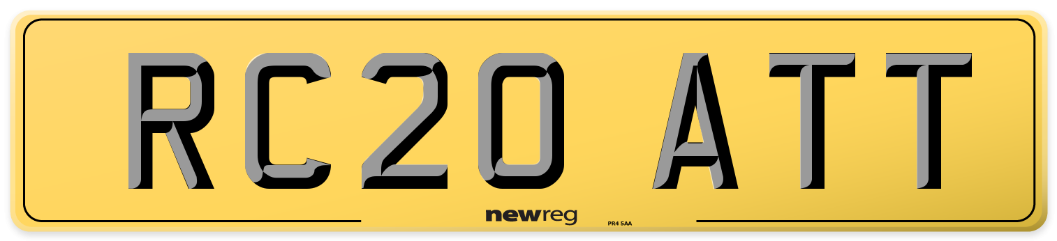RC20 ATT Rear Number Plate