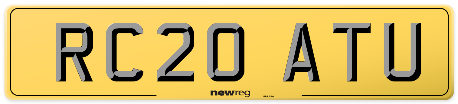 RC20 ATU Rear Number Plate