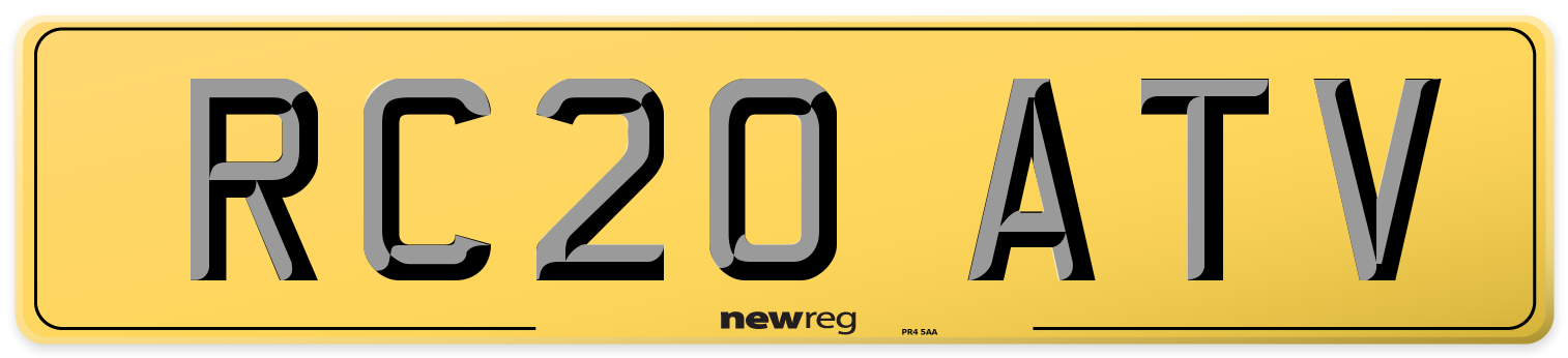 RC20 ATV Rear Number Plate