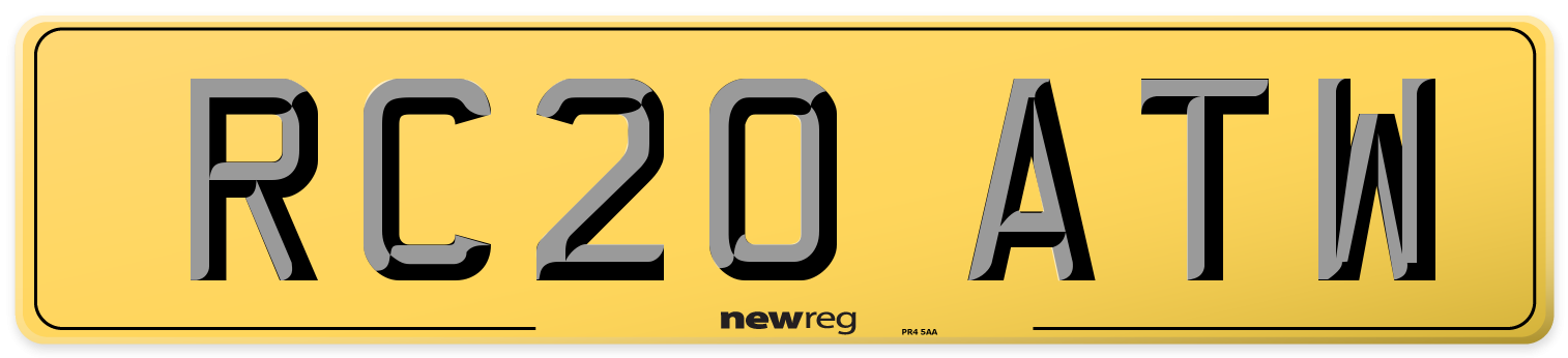RC20 ATW Rear Number Plate