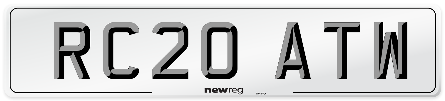 RC20 ATW Front Number Plate