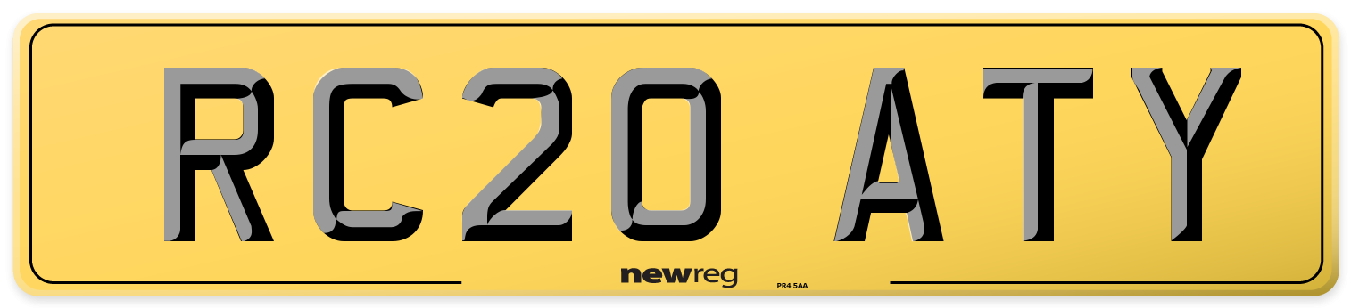 RC20 ATY Rear Number Plate