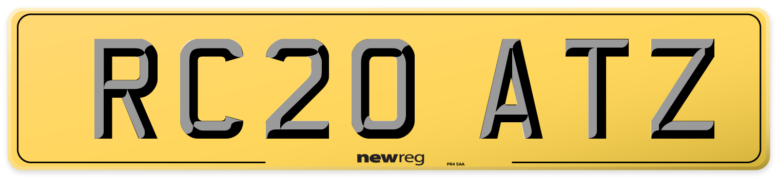 RC20 ATZ Rear Number Plate