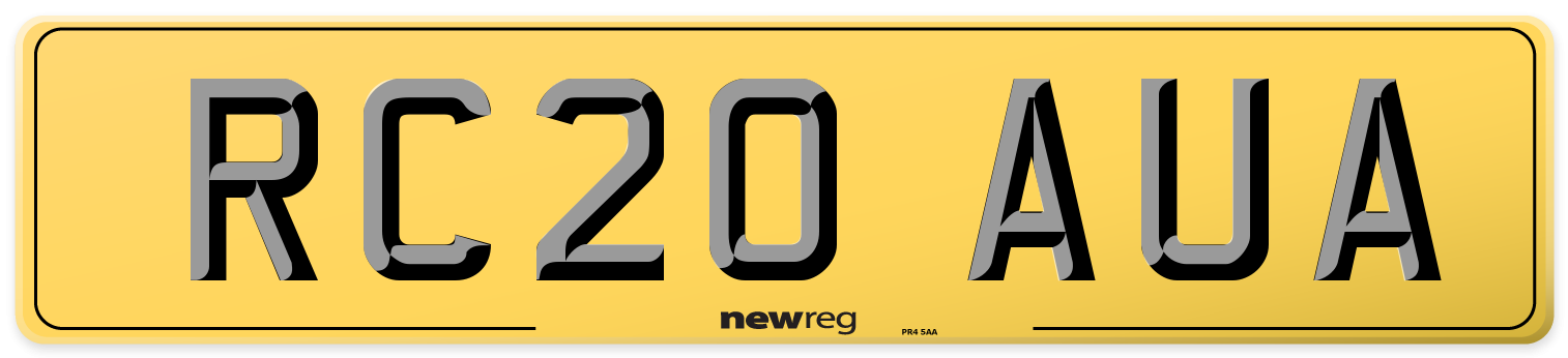 RC20 AUA Rear Number Plate