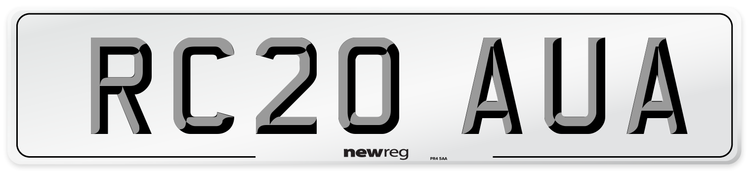 RC20 AUA Front Number Plate
