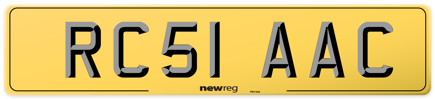 RC51 AAC Rear Number Plate