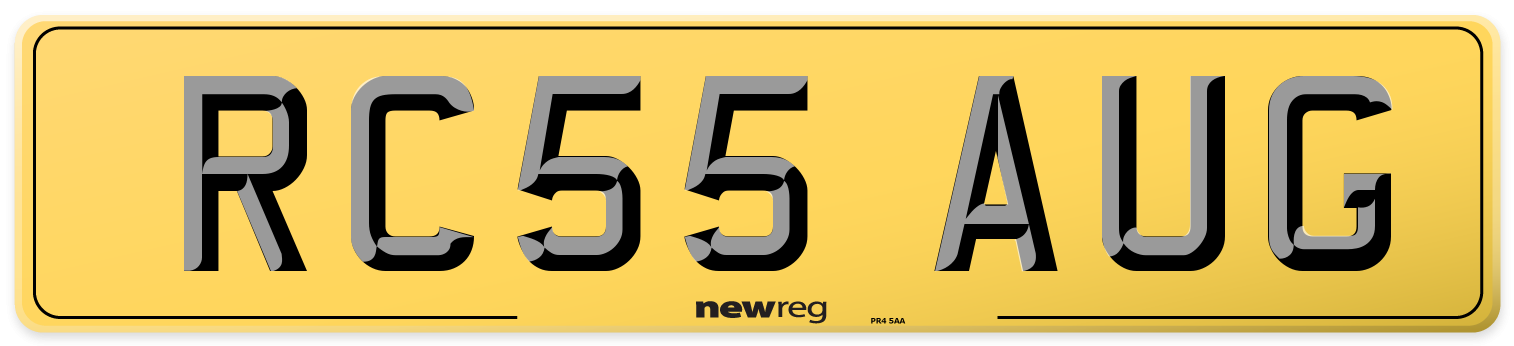RC55 AUG Rear Number Plate