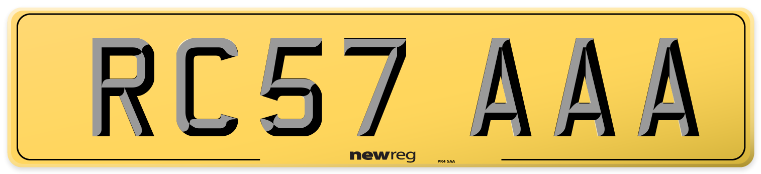 RC57 AAA Rear Number Plate