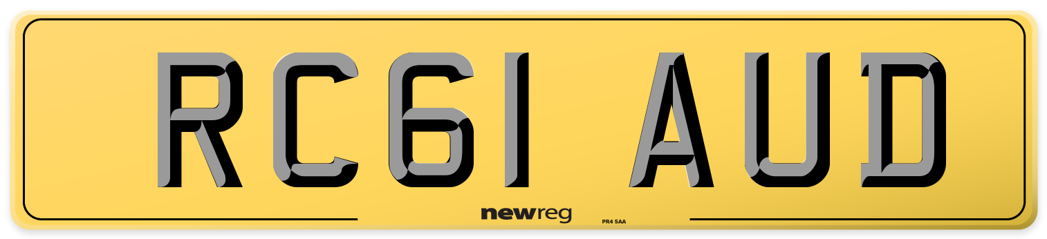 RC61 AUD Rear Number Plate